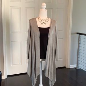 DKNY Jeans Gray hi-low open cardigan sweater